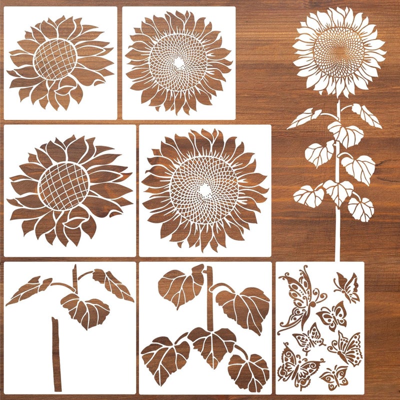 SUNVERSE Large Flower Stencils for Painting Sunflower Stencils for Walls 14” Floral Stencil Templates for Garden Fence Wood Furniture Fabrics - Image 2